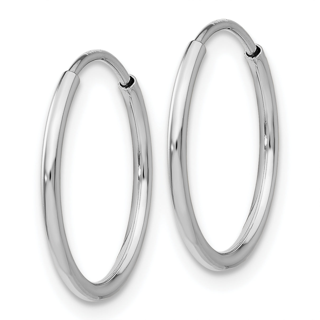 10K White Gold Endless Hoop Earrings