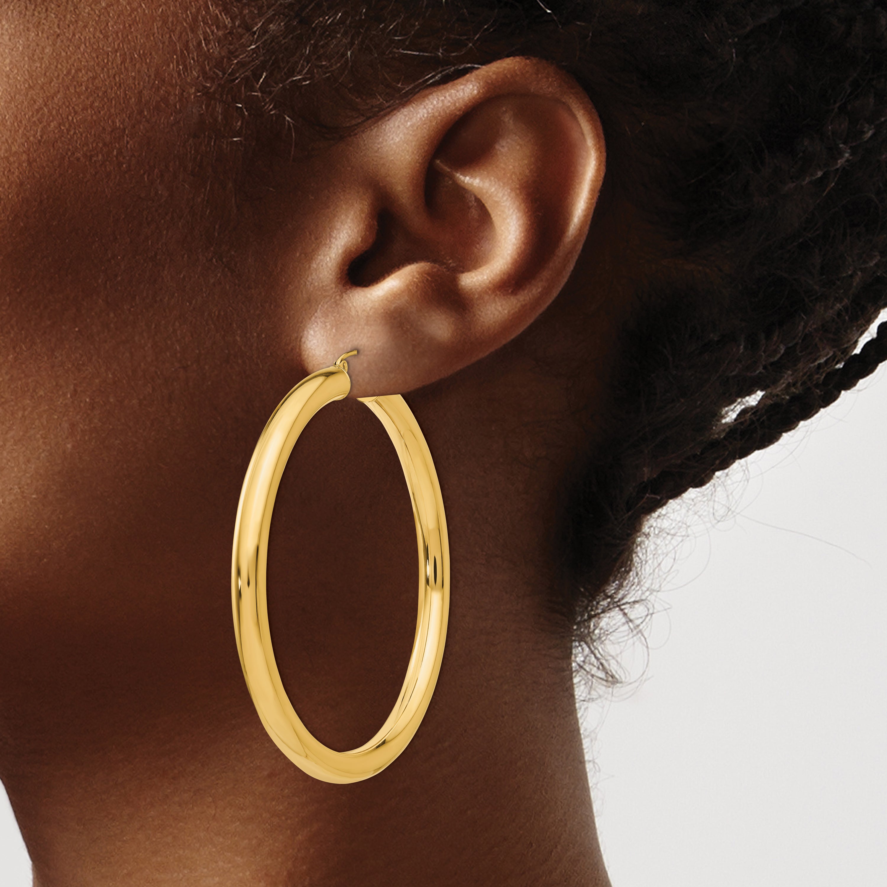 10k Polished 5mm Lightweight Hoop Earrings