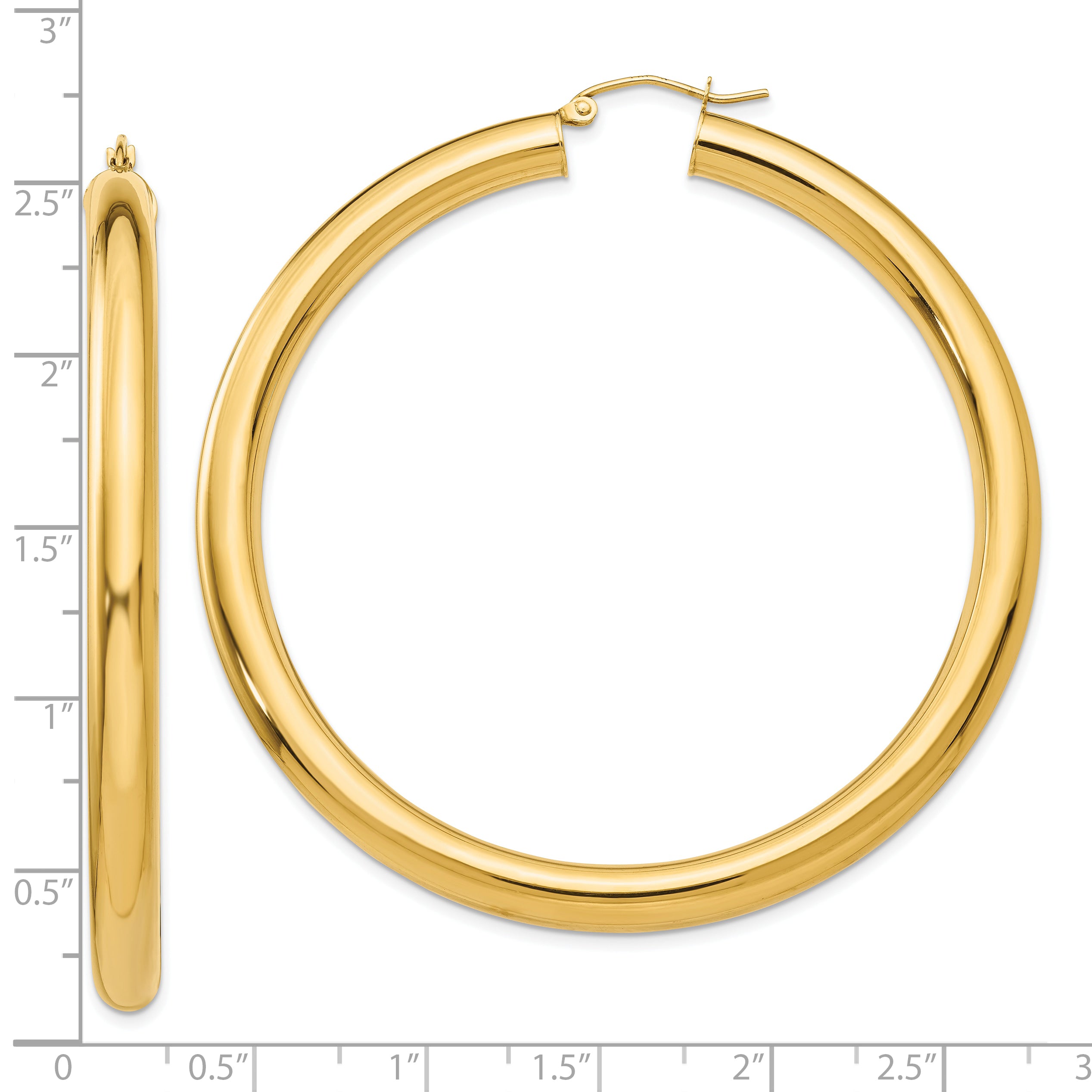 10k Polished 5mm Lightweight Hoop Earrings