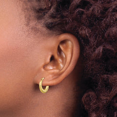 10K Scalloped Hollow Hoop Earrings