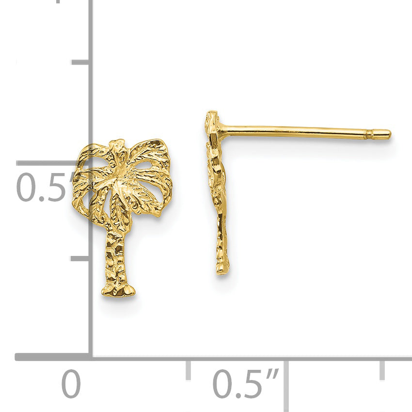 10k Palm Tree Post Earrings