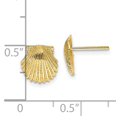 10k Scallop Shell Post Earrings