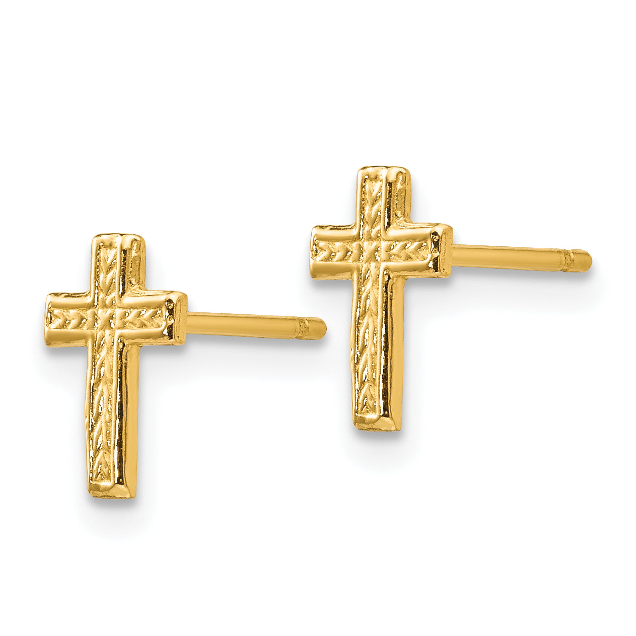 10k Polished Cross Post Earrings