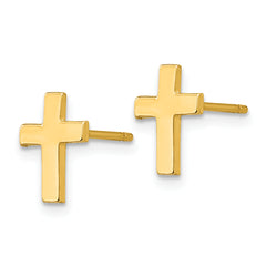 10k Polished Cross Earrings