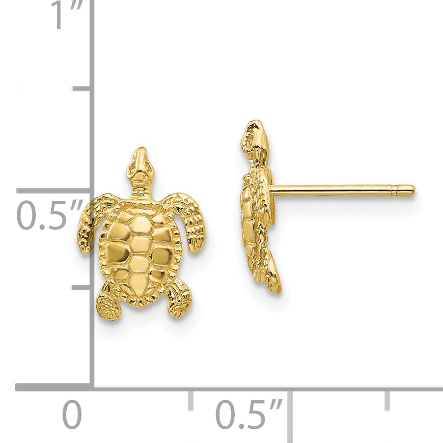 10k Turtle Post Earrings