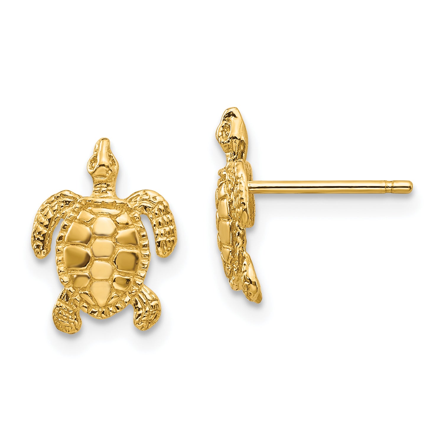 10k Turtle Post Earrings