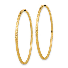 10k Diamond-cut Square Tube Endless Hoop Earrings