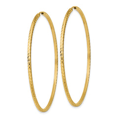 10k Diamond-cut Square Tube Endless Hoop Earrings