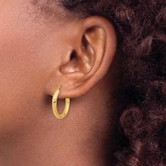 10k Polished & D/C Endless Hoop Earrings