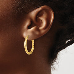 10k Polished & D/C Endless Hoop Earrings