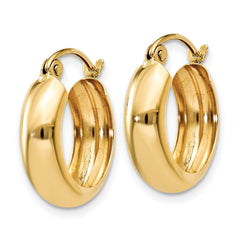 10k Polished 4.75mm Round Hoop Earrings