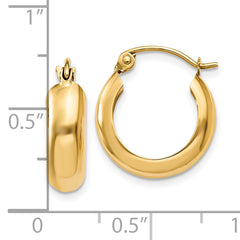 10k Polished 4.75mm Round Hoop Earrings