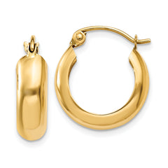 10k Polished 4.75mm Round Hoop Earrings