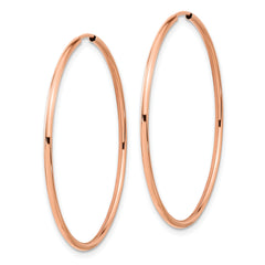 10k Rose Gold 1.5mm Polished Endless Hoop Earrings