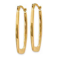 10k Polished 2.25mm Rectangle Hoop Earrings