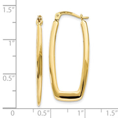 10k Polished 2.25mm Rectangle Hoop Earrings