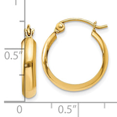 10k Polished 3.5mm Hoop Earrings