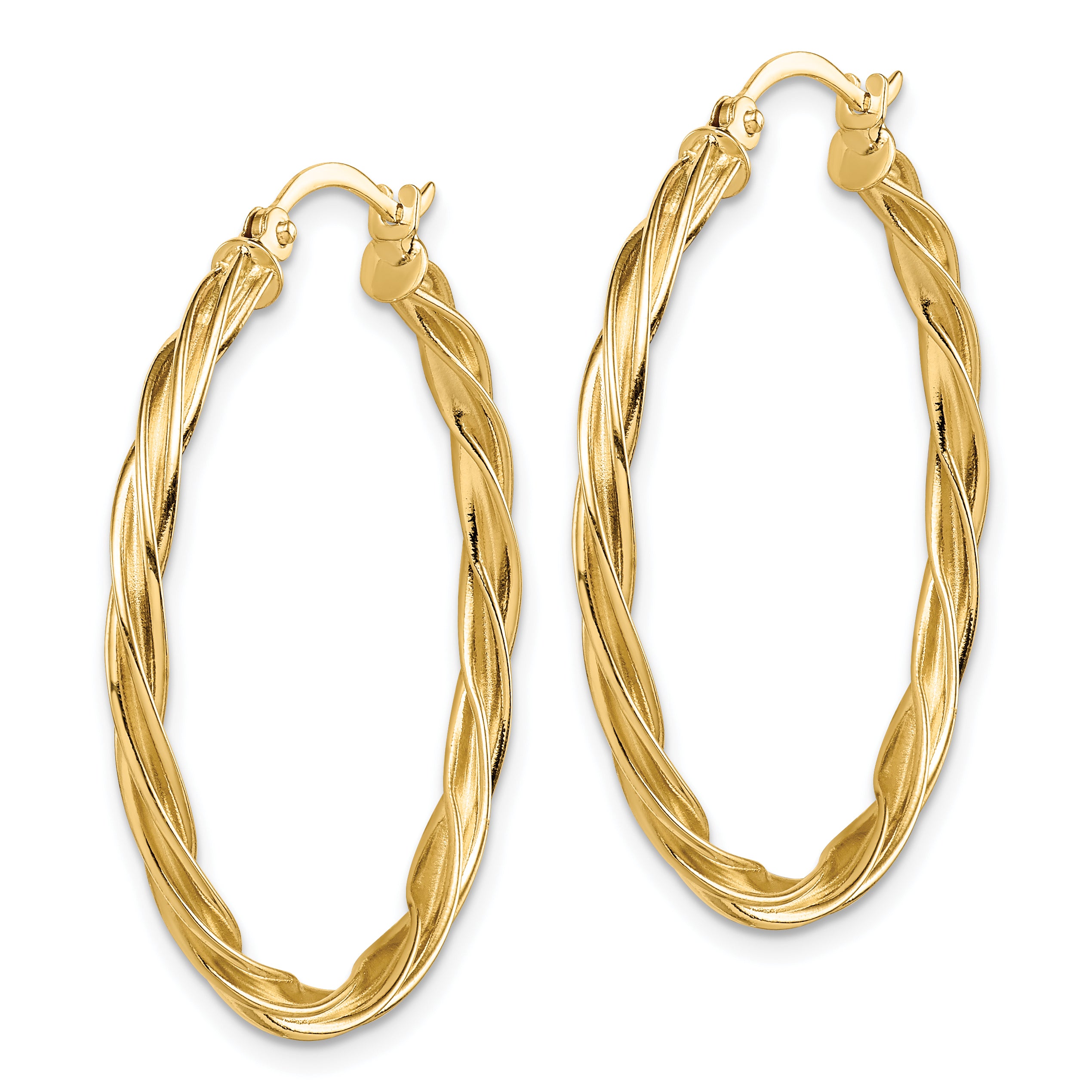 10k Polished 2.5mm Twisted Hoop Earrings