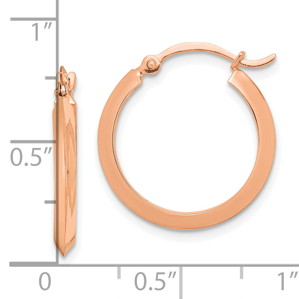 10k Rose Gold Polished Hoop Earrings