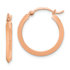 10k Rose Gold Polished Hoop Earrings