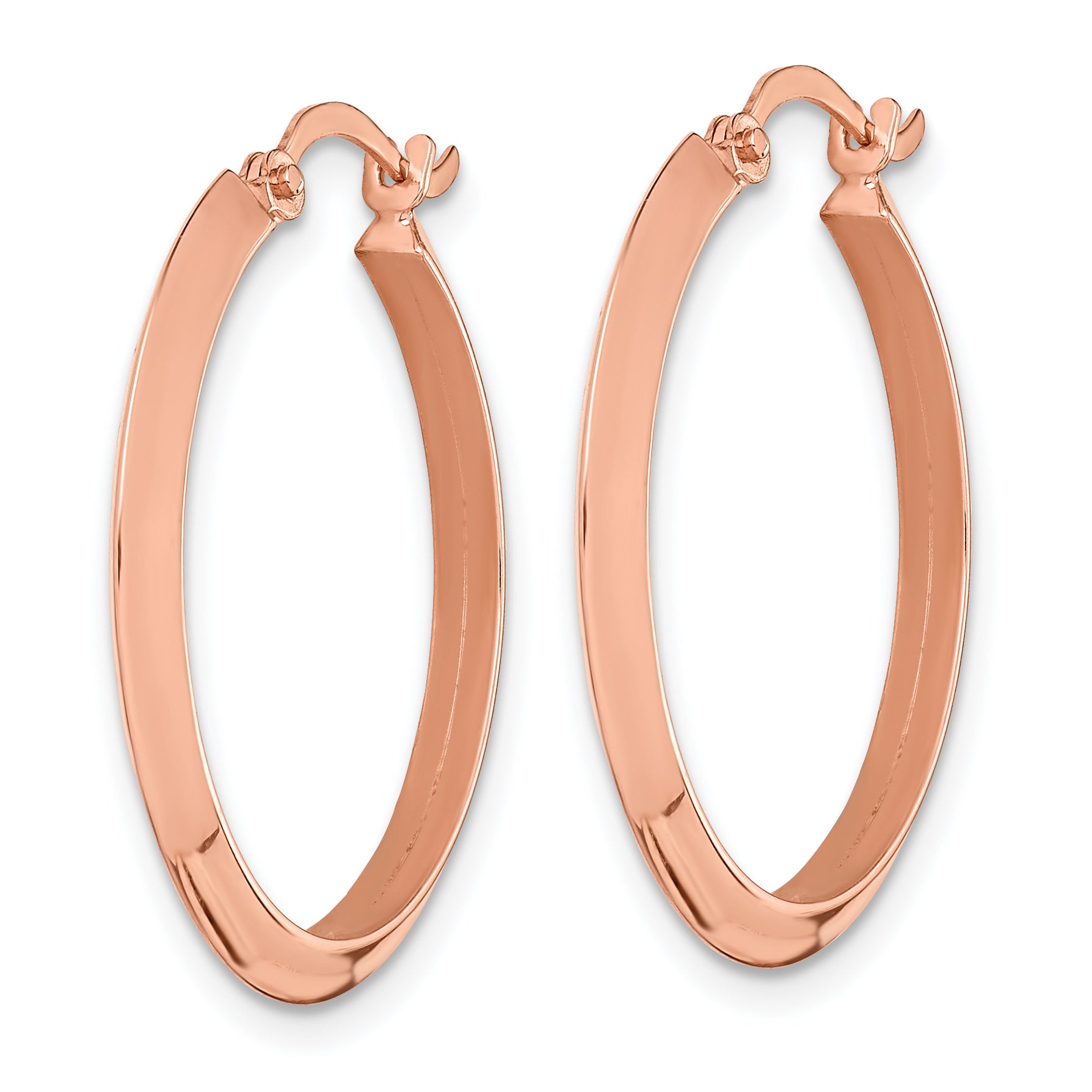 10k Rose Gold Polished Hoop Earrings