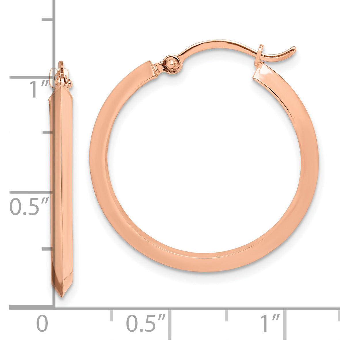 10k Rose Gold Polished Hoop Earrings