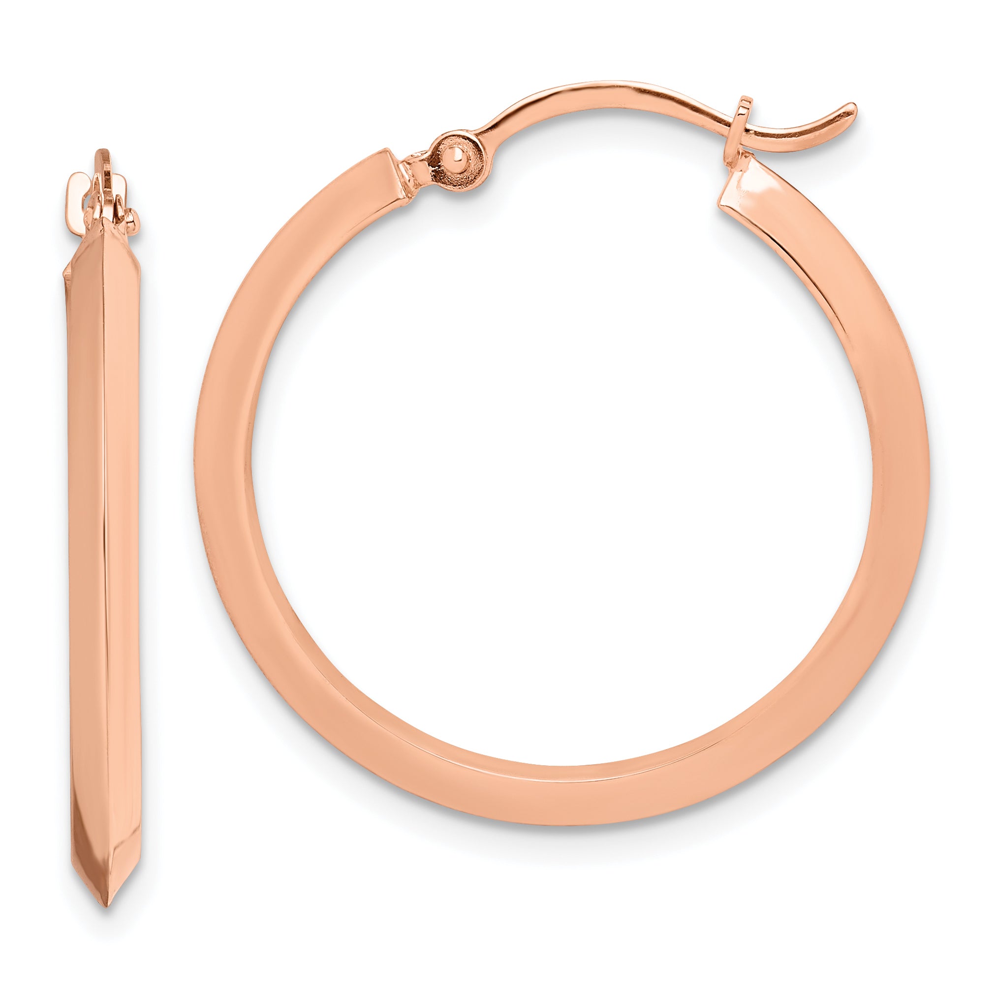 10k Rose Gold Polished Hoop Earrings