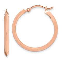 10k Rose Gold Polished Hoop Earrings