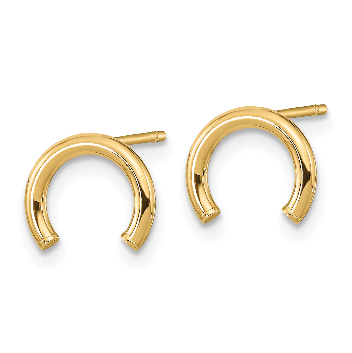 10k Polished U Shape Tube Post Earrings