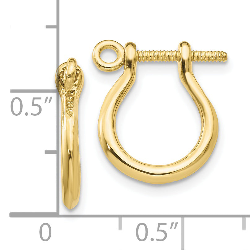 10k Shackle Link Screw Post Earrings