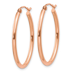 10k Rose Gold Oval Hoop Earrings