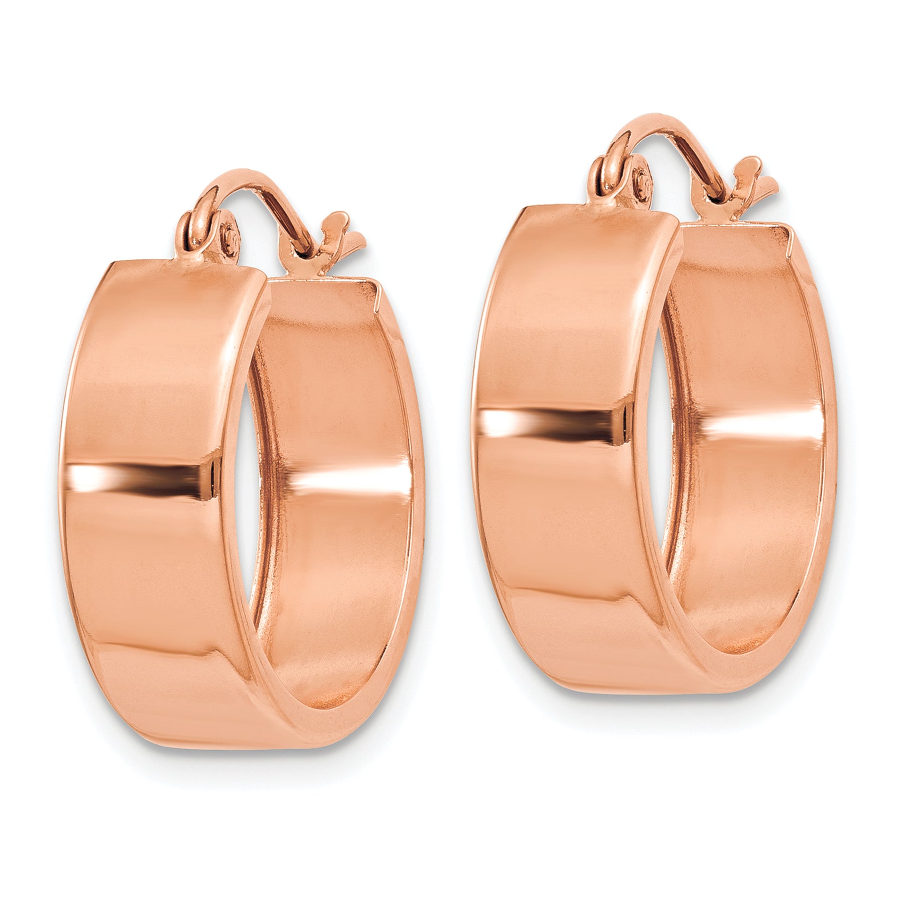 10k Rose Gold Polished Hoop Earrings