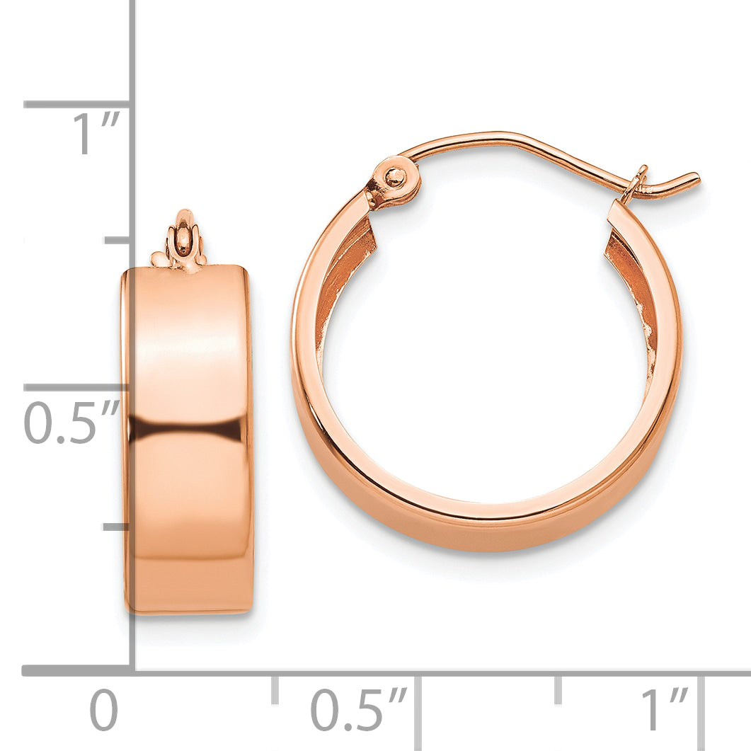 10k Rose Gold Polished Hoop Earrings