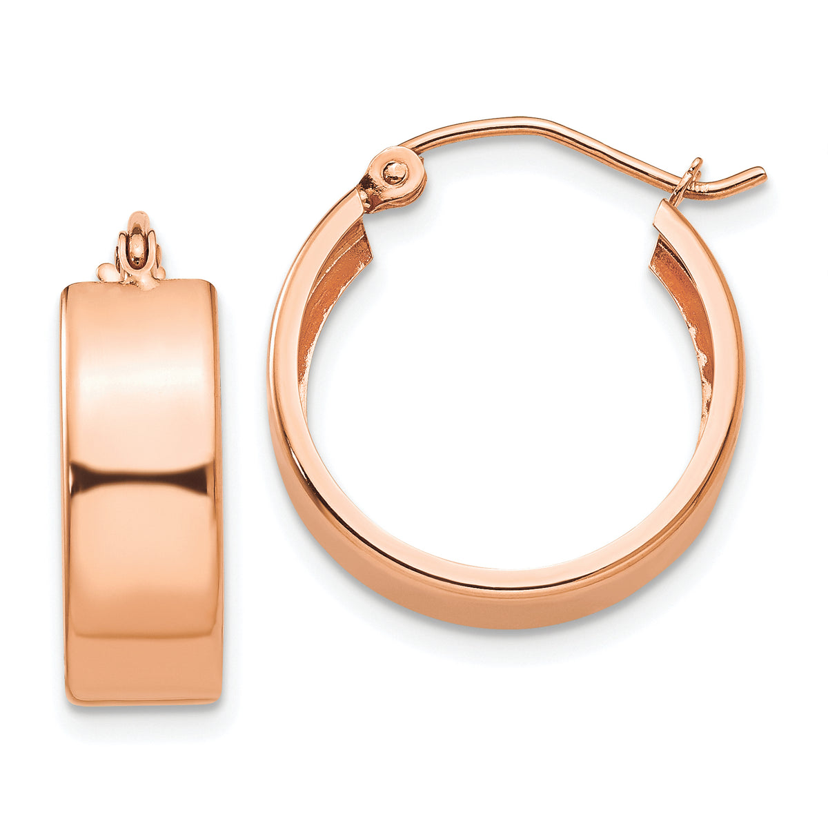 10k Rose Gold Polished Hoop Earrings