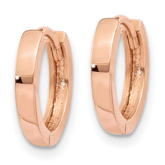 10k Rose Gold Round Hinged Hoop Earrings