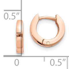 10k Rose Gold Round Hinged Hoop Earrings