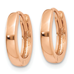 10k Rose Gold Round Hinged Hoop Earrings