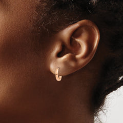 10k Rose Gold Round Hinged Hoop Earrings