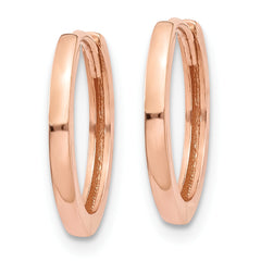 10k Rose Gold Round Hinged Hoop Earrings