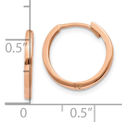 10k Rose Gold Round Hinged Hoop Earrings