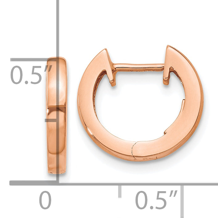 10k Rose Gold Hinged Hoop Earrings