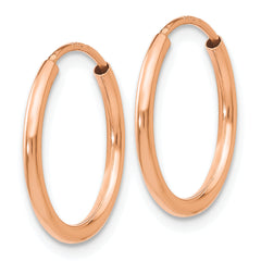 10k Rose Gold Polished Endless Tube Hoop Earrings