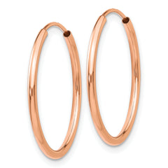 10k Rose Gold Polished Endless Tube Hoop Earrings