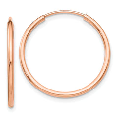 10k Rose Gold Polished Endless Tube Hoop Earrings