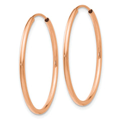 10k Rose Gold Polished Endless Tube Hoop Earrings