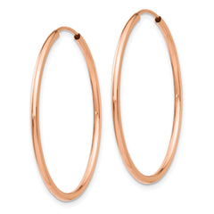 10k Rose Gold Polished Endless Tube Hoop Earrings