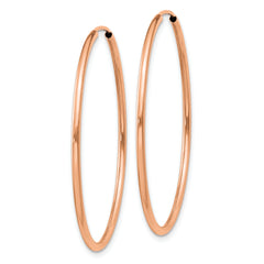 10k Rose Gold Polished Endless Tube Hoop Earrings