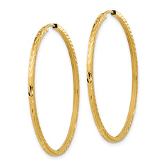 10k Diamond-cut Square Tube Endless Hoop Earrings