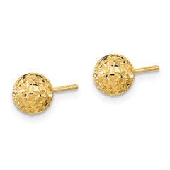 10k 6mm Diamond-Cut Ball Post Earrings