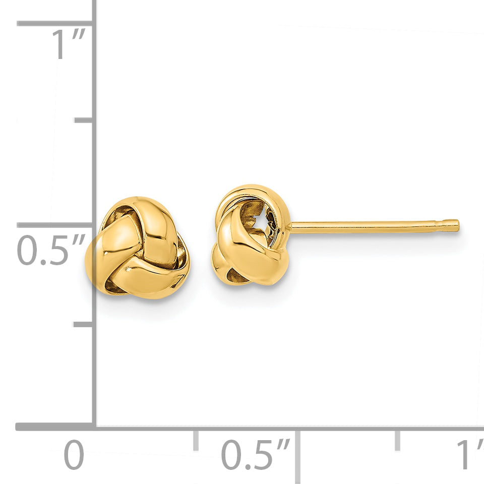 10k Gold Polished Love Knot Post Earrings